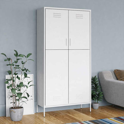336251 vidaXL Wardrobe White 90x50x180 cm Steel