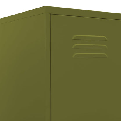vidaXL Locker Cabinet Olive Green 35x46x180 cm Steel