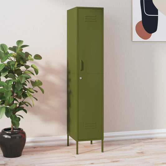 vidaXL Locker Cabinet | Olive Green | Steel | 180 cm x 46 cm x 35 cm