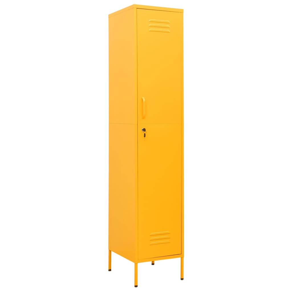 vidaXL Locker Cabinet Mustard Yellow 35x46x180 cm Steel