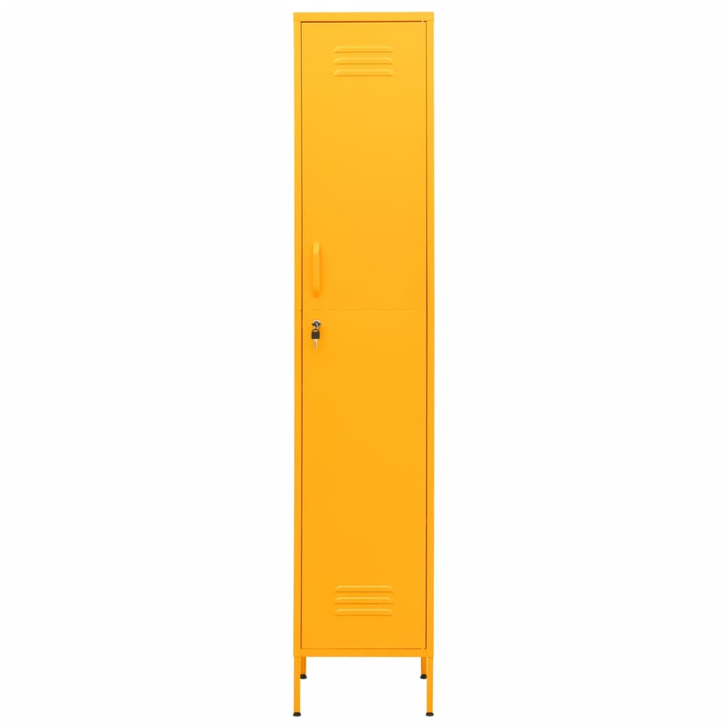 vidaXL Locker Cabinet Mustard Yellow 35x46x180 cm Steel