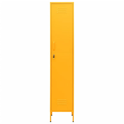 vidaXL Locker Cabinet Mustard Yellow 35x46x180 cm Steel