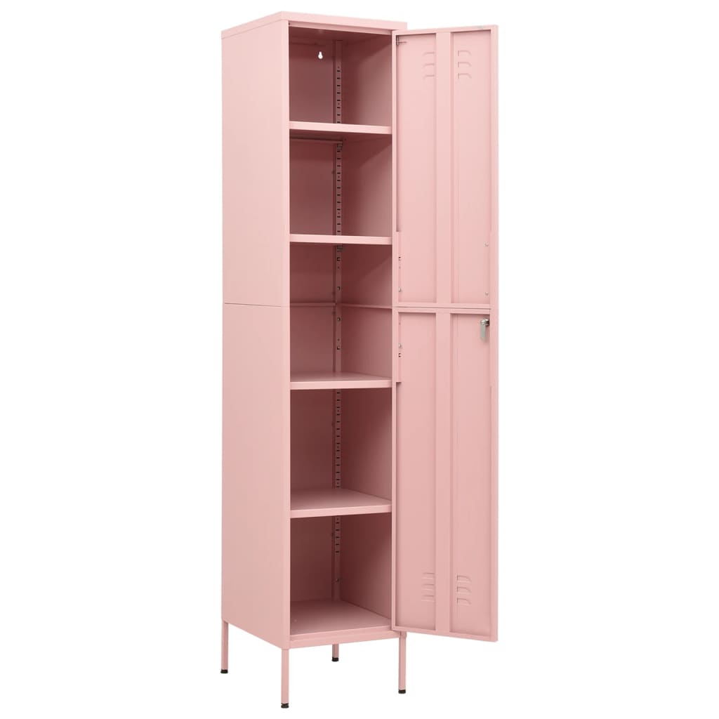 vidaXL Locker Cabinet Pink 35x46x180 cm Steel