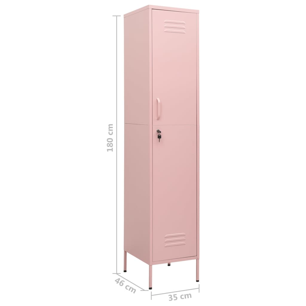 vidaXL Locker Cabinet Pink 35x46x180 cm Steel