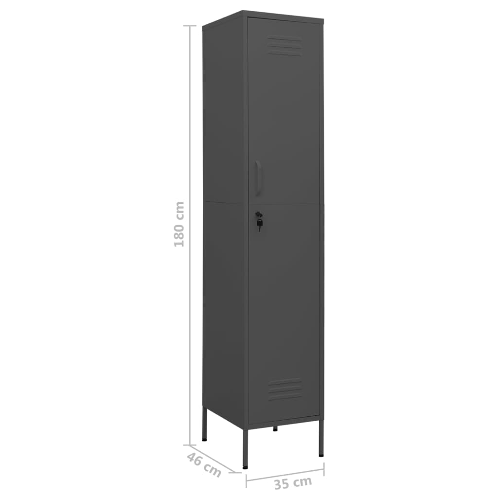 vidaXL Locker Cabinet Anthracite 35x46x180 cm Steel