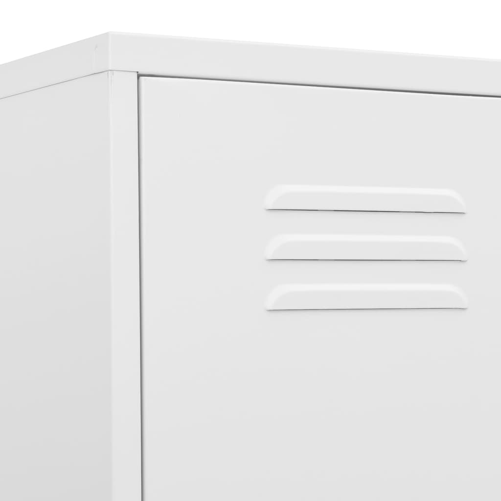 vidaXL Locker Cabinet White 35x46x180 cm Steel