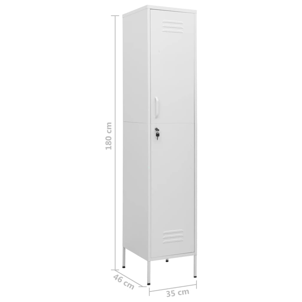 vidaXL Locker Cabinet White 35x46x180 cm Steel