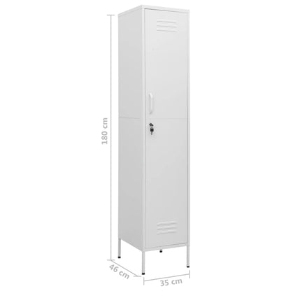 vidaXL Locker Cabinet White 35x46x180 cm Steel