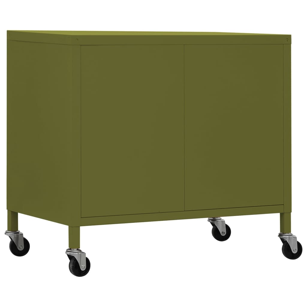 vidaXL Storage Cabinet Olive Green 60x35x56 cm Steel
