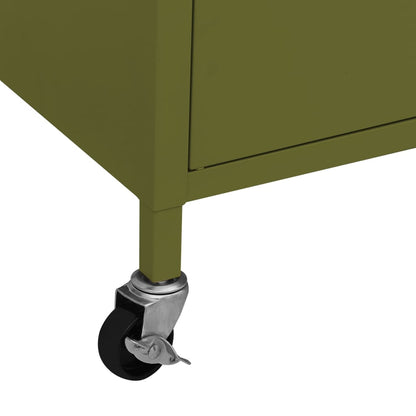 vidaXL Storage Cabinet Olive Green 60x35x56 cm Steel