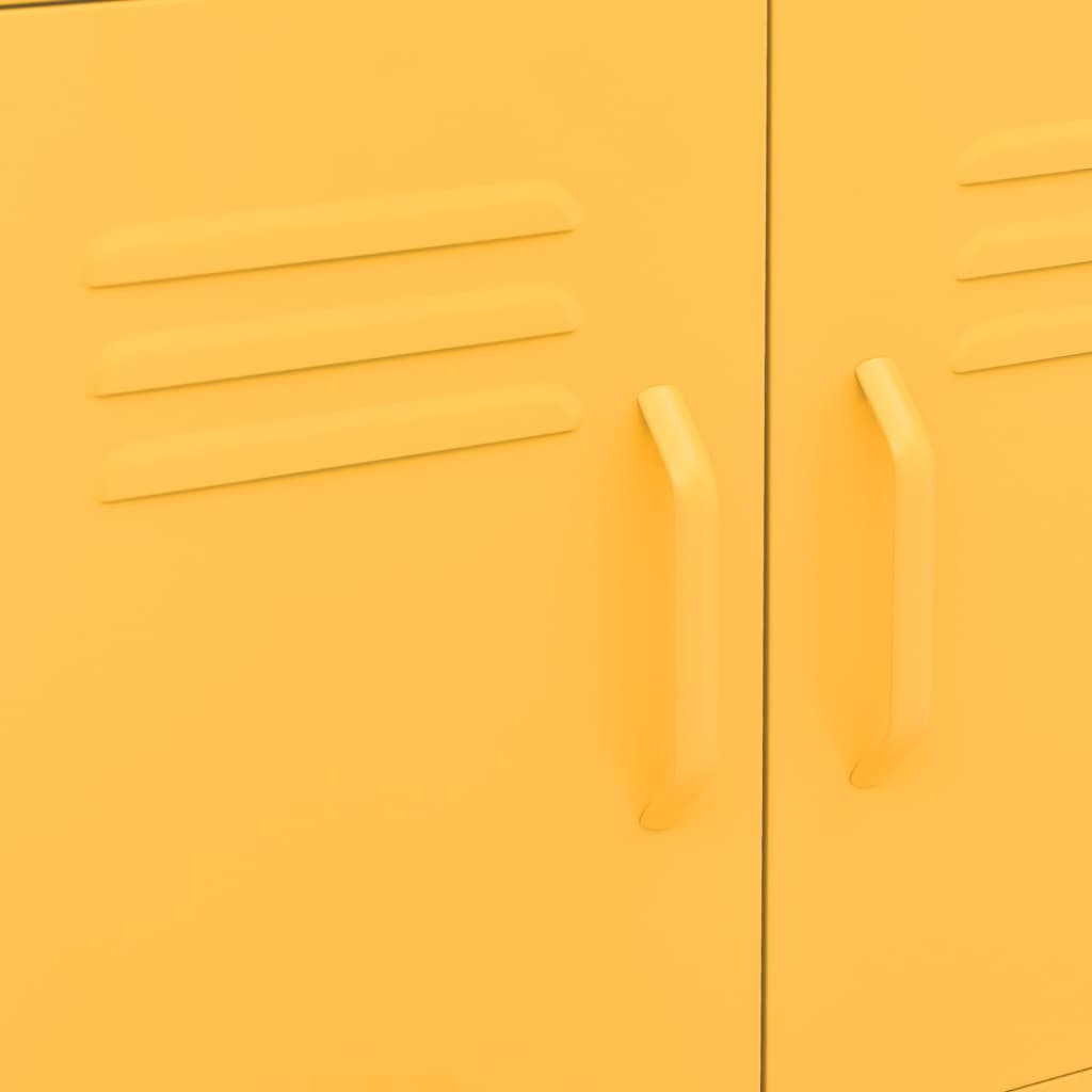 vidaXL Storage Cabinet Mustard Yellow 60x35x56 cm Steel