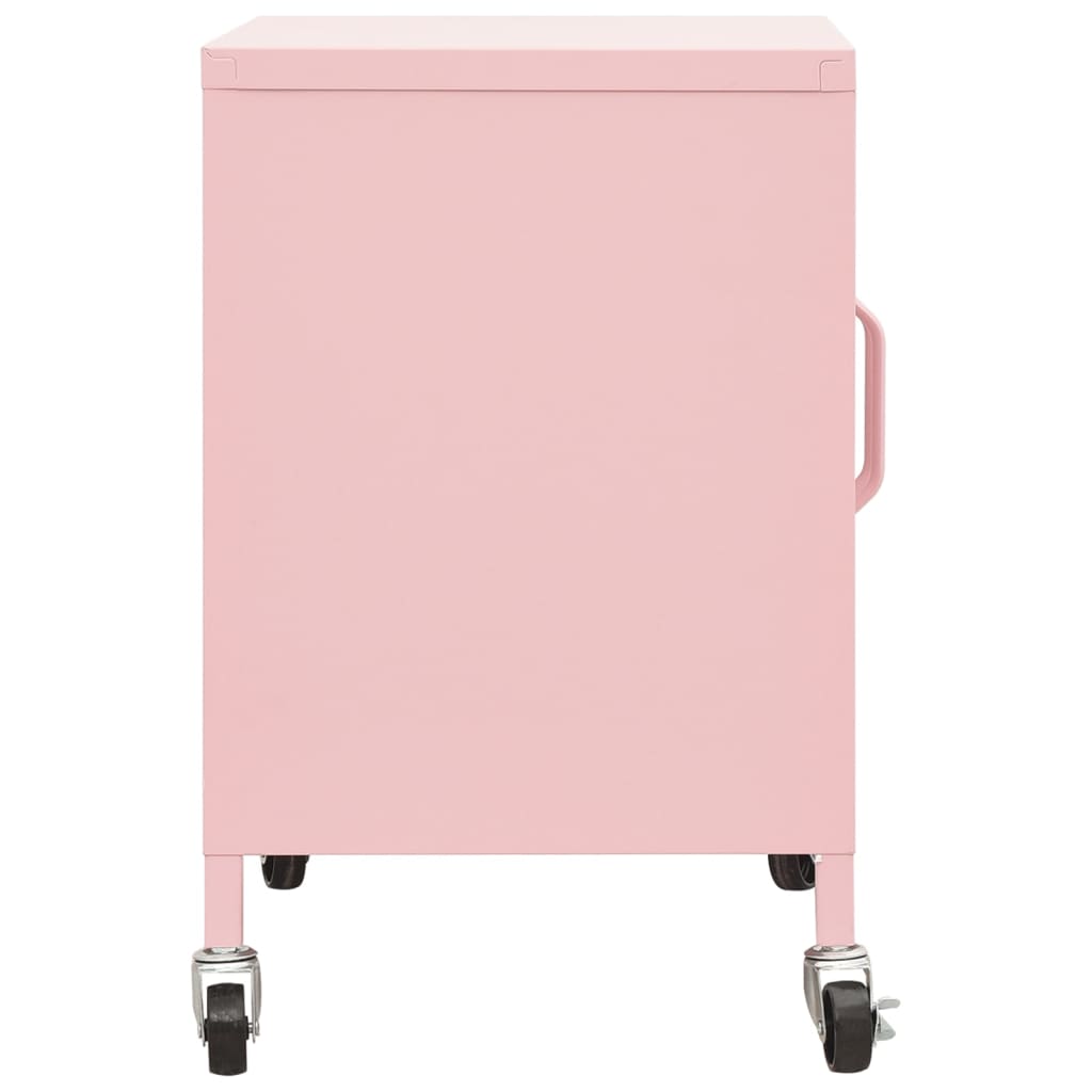 vidaXL Storage Cabinet Pink 60x35x56 cm Steel