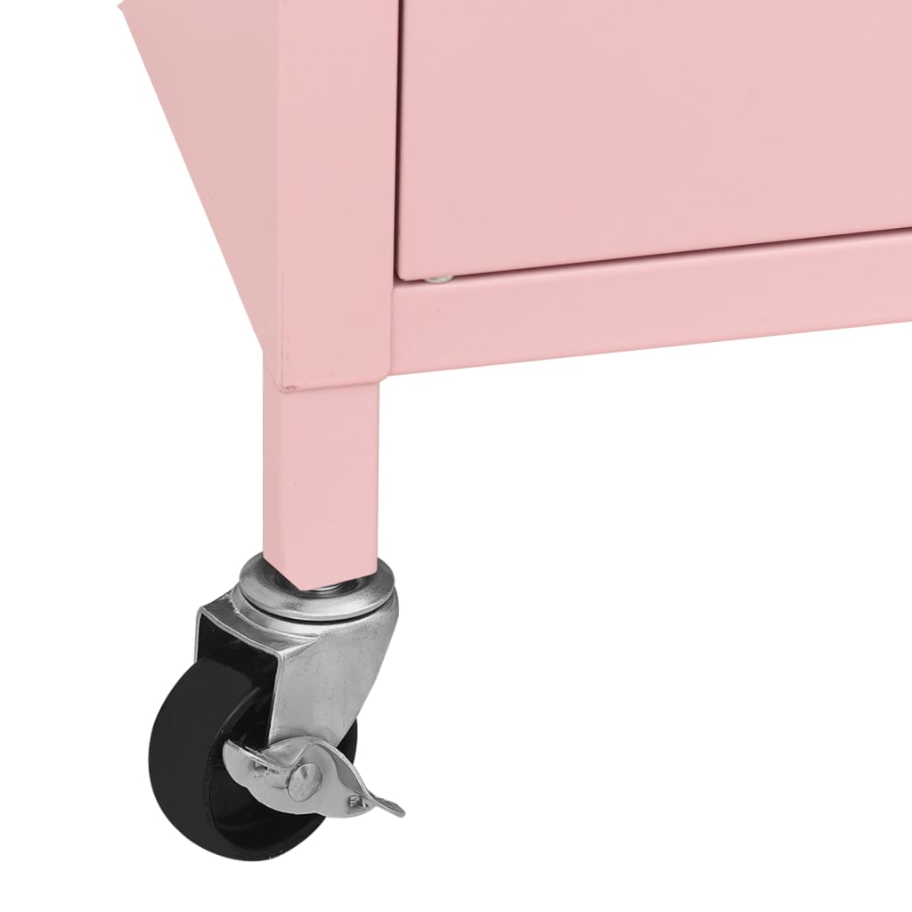vidaXL Storage Cabinet Pink 60x35x56 cm Steel