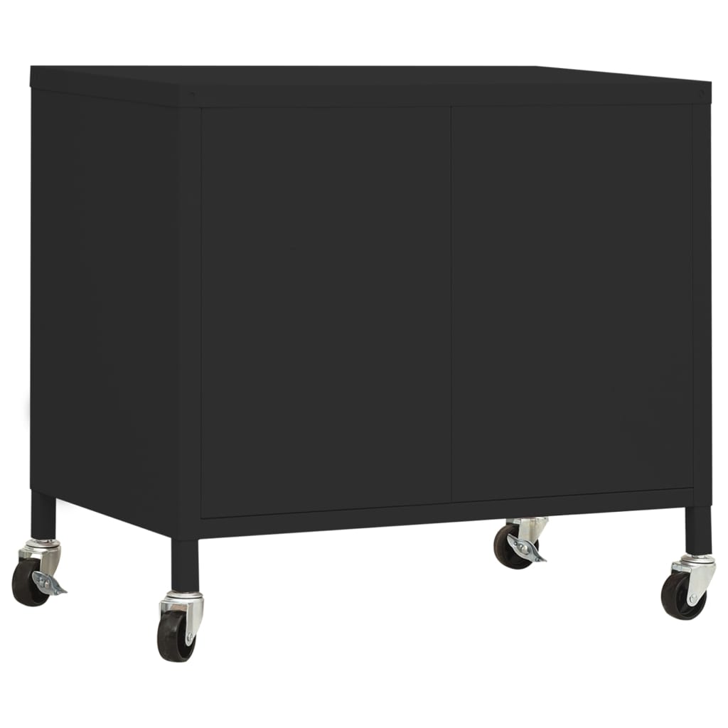 vidaXL Storage Cabinet Black 60x35x56 cm Steel
