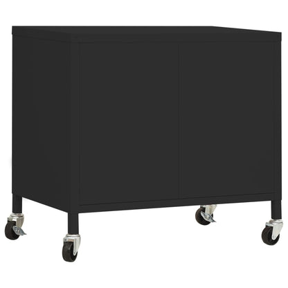 vidaXL Storage Cabinet Black 60x35x56 cm Steel