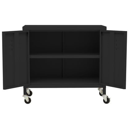 vidaXL Storage Cabinet Black 60x35x56 cm Steel