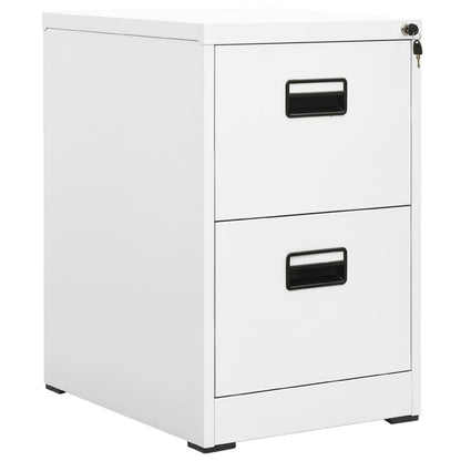 vidaXL Filing Cabinet | White | Steel | Medium | Drawers | Filing Cabinet