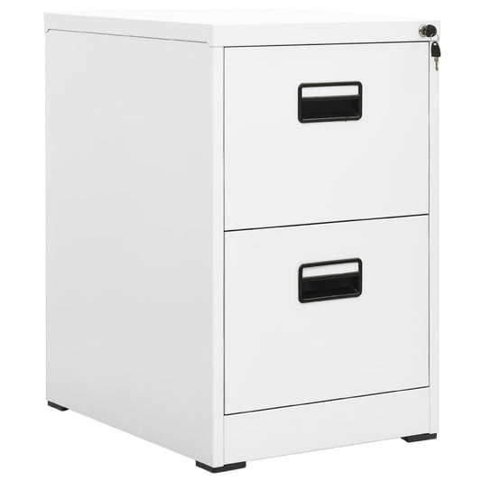 vidaXL Filing Cabinet | White | Steel | Medium | Drawers | Filing Cabinet