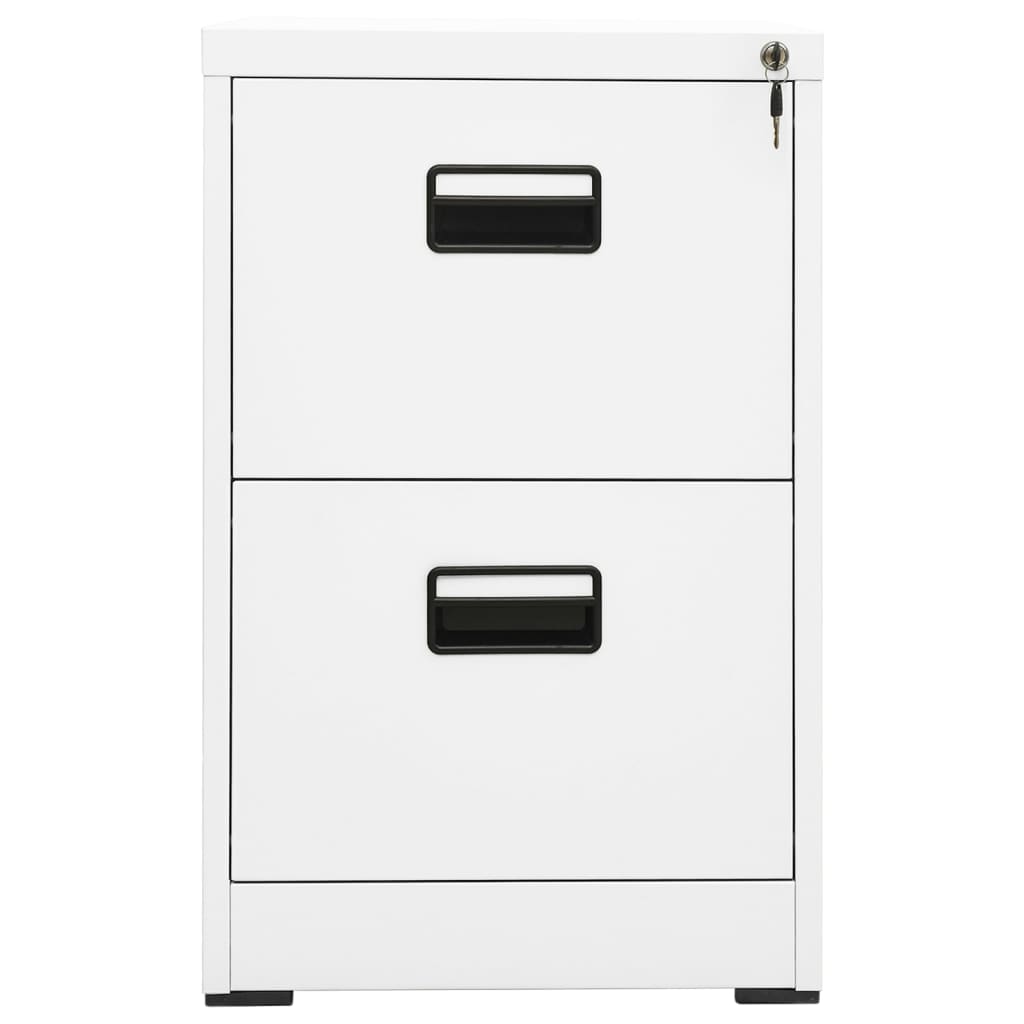 vidaXL Filing Cabinet | White | Steel | Medium | Drawers | Filing Cabinet