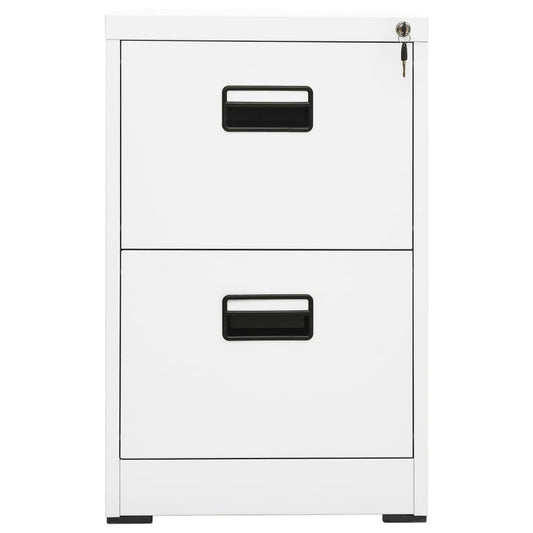 vidaXL Filing Cabinet | White | Steel | Medium | Drawers | Filing Cabinet