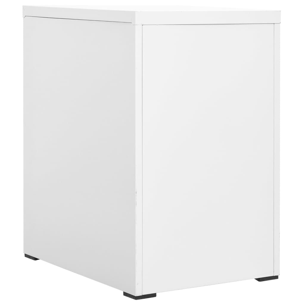 vidaXL Filing Cabinet | White | Steel | Medium | Drawers | Filing Cabinet