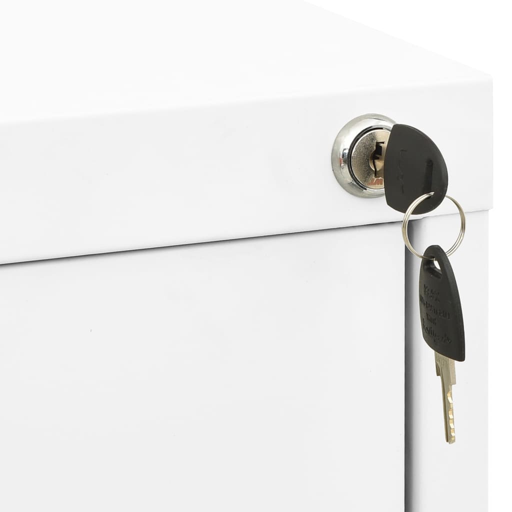 vidaXL Filing Cabinet | White | Steel | Medium | Drawers | Filing Cabinet