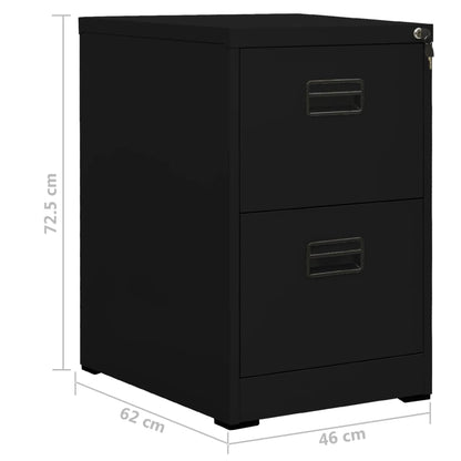 vidaXL Filing Cabinet Black 46x62x72.5 cm Steel