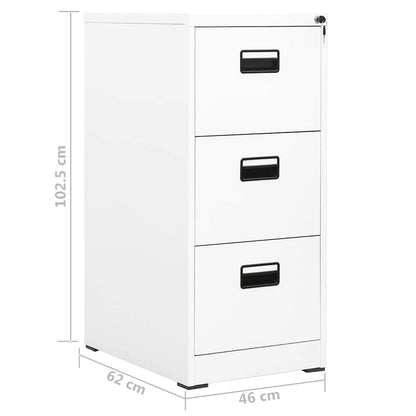 vidaXL Filing Cabinet White 46x62x102.5 cm Steel