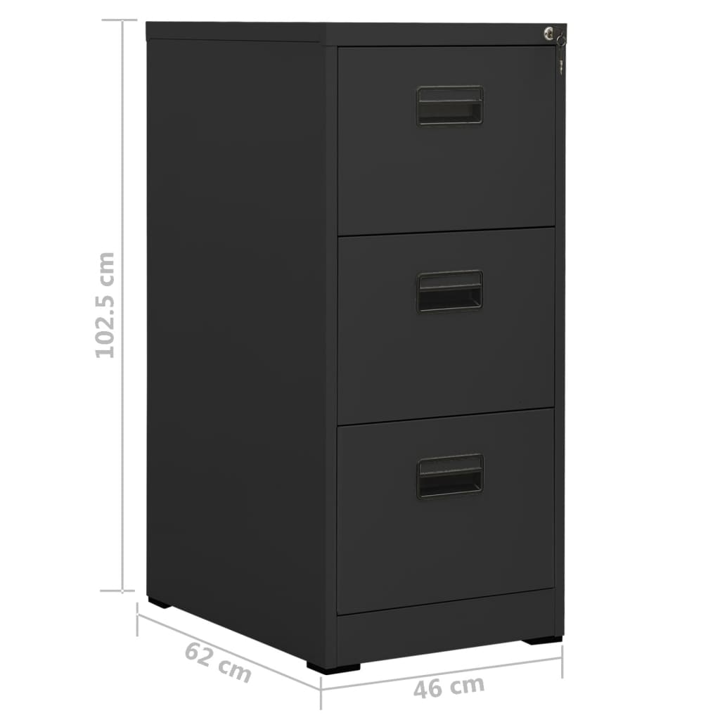 vidaXL Filing Cabinet | Anthracite | Steel | Medium | Filing Cabinet