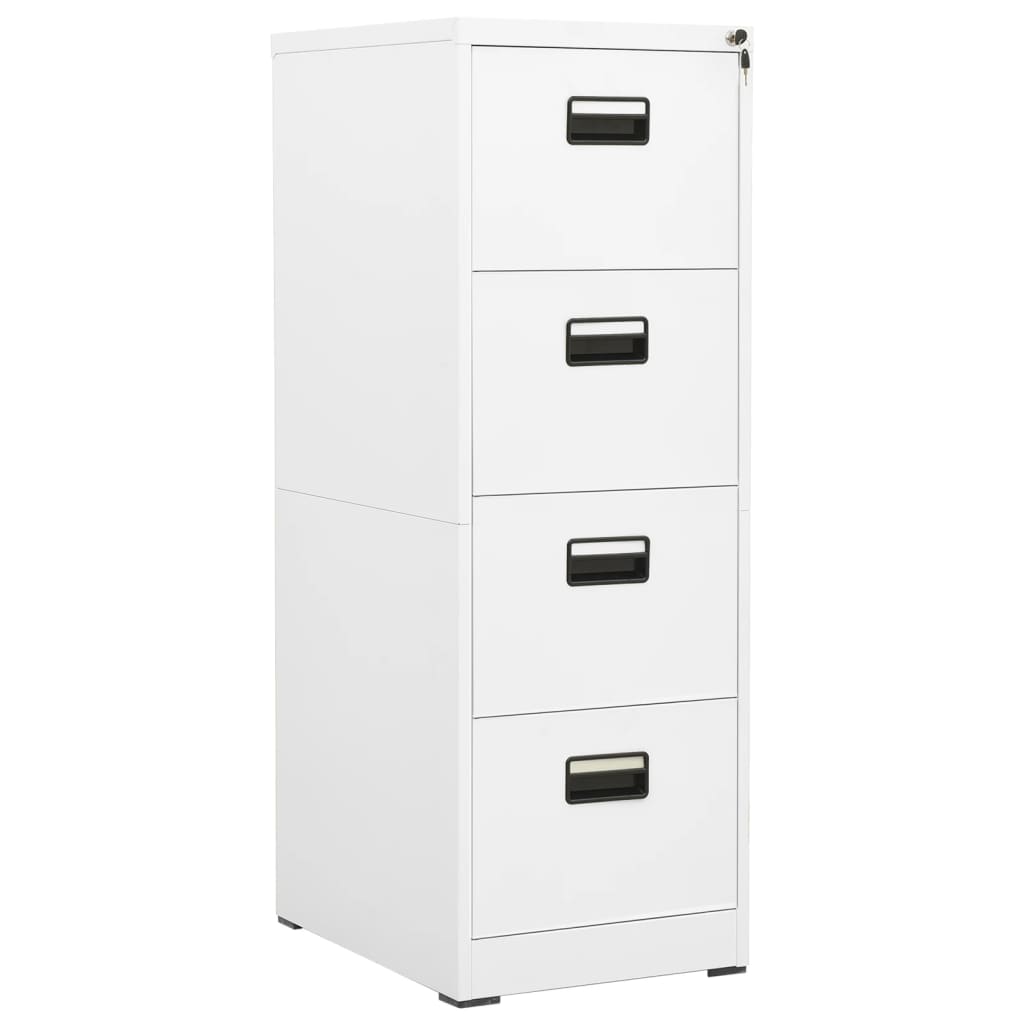 vidaXL Filing Cabinet | White | Steel | Large | Filing Cabinet | Rectangular