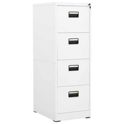 vidaXL Filing Cabinet | White | Steel | Large | Filing Cabinet | Rectangular