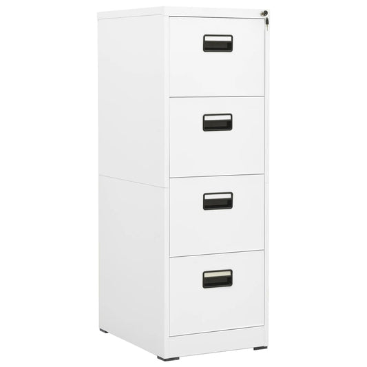 vidaXL Filing Cabinet | White | Steel | Large | Filing Cabinet | Rectangular
