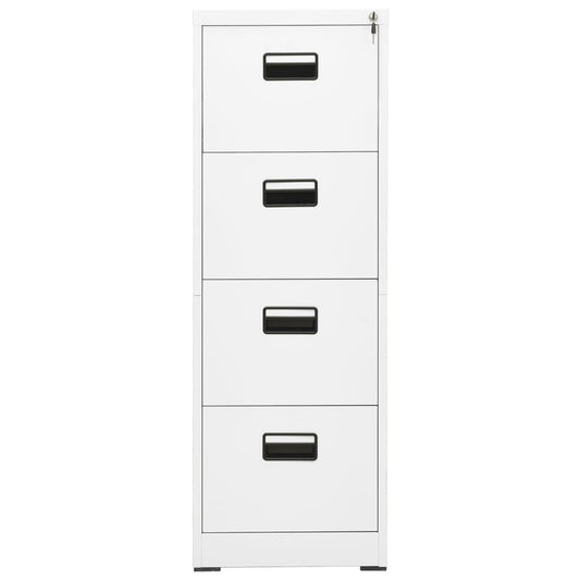 vidaXL Filing Cabinet | White | Steel | Large | Filing Cabinet | Rectangular