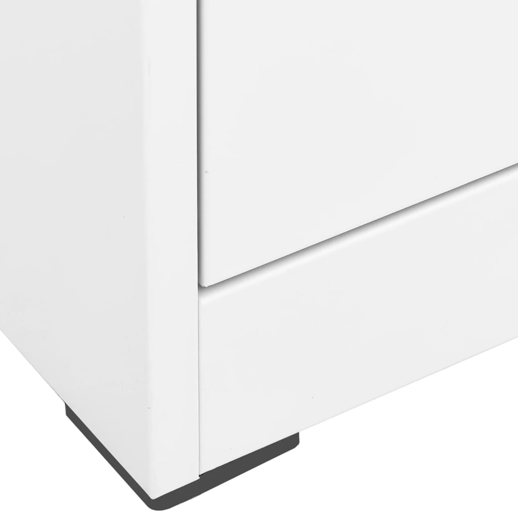vidaXL Filing Cabinet | White | Steel | Large | Filing Cabinet | Rectangular