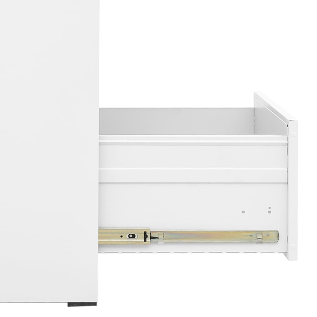 vidaXL Filing Cabinet | White | Steel | Large | Filing Cabinet | Rectangular