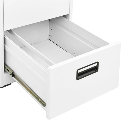 vidaXL Filing Cabinet | White | Steel | Large | Filing Cabinet | Rectangular