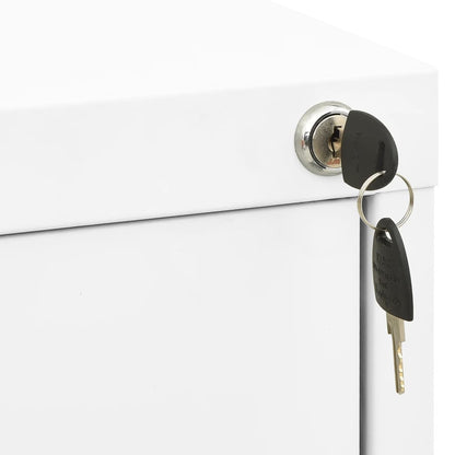 vidaXL Filing Cabinet | White | Steel | Large | Filing Cabinet | Rectangular