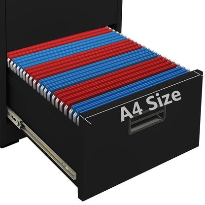 vidaXL Filing Cabinet | Black | Steel | Large | Filing Cabinet | Rectangular