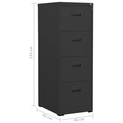 vidaXL Filing Cabinet | Anthracite | Steel | Medium | Locks | Filing Cabinet