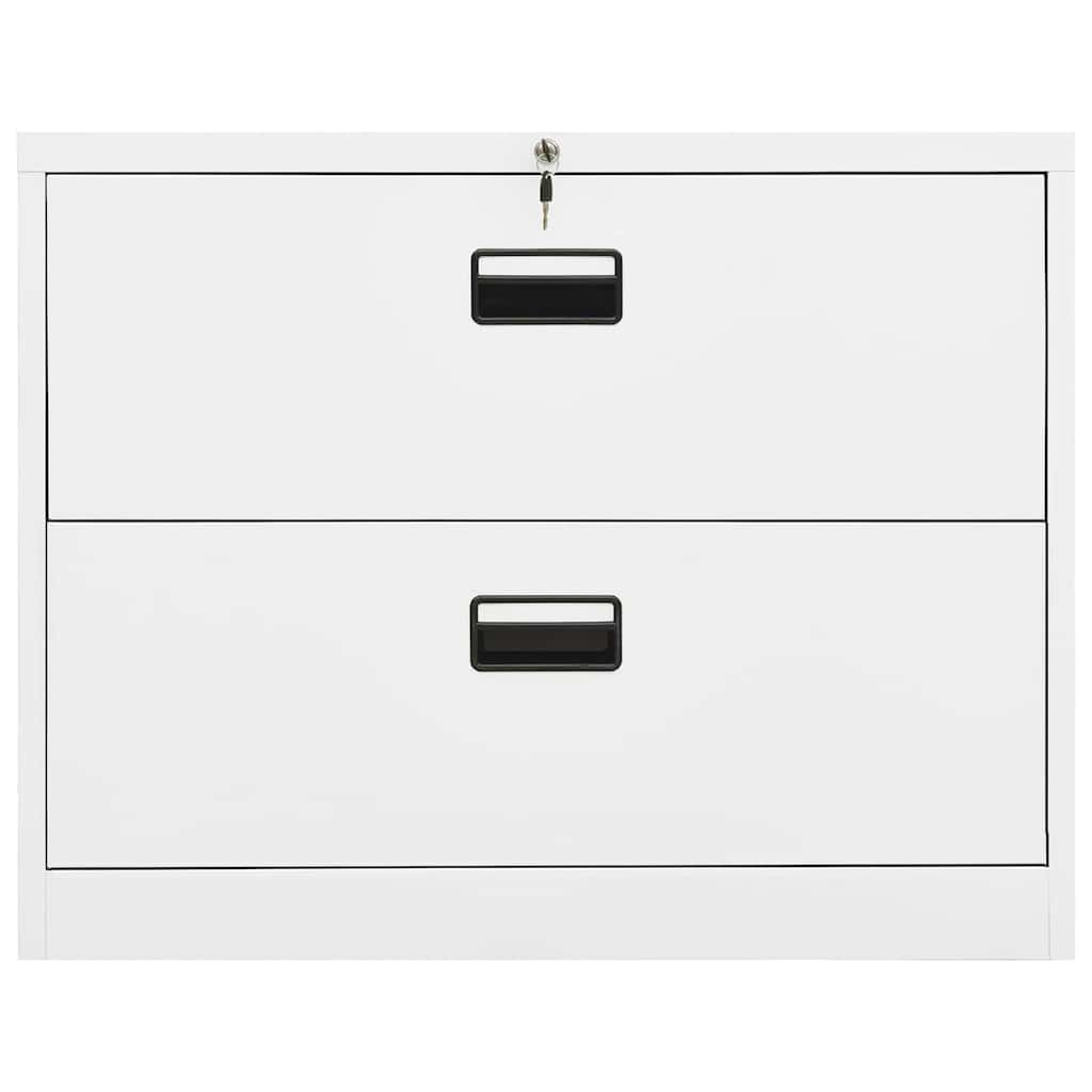 vidaXL Filing Cabinet | White | Steel | 90x46x72.5 cm | Durable | Filing Cabinet