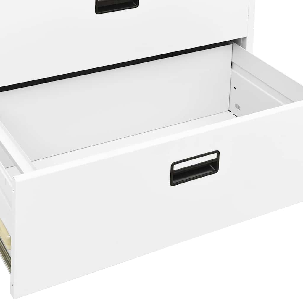 vidaXL Filing Cabinet | White | Steel | 90x46x72.5 cm | Durable | Filing Cabinet