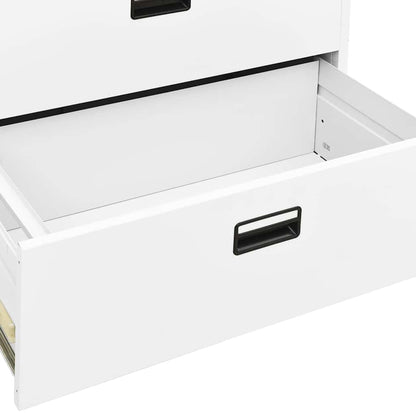 vidaXL Filing Cabinet | White | Steel | 90x46x72.5 cm | Durable | Filing Cabinet