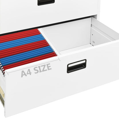 vidaXL Filing Cabinet | White | Steel | 90x46x72.5 cm | Durable | Filing Cabinet
