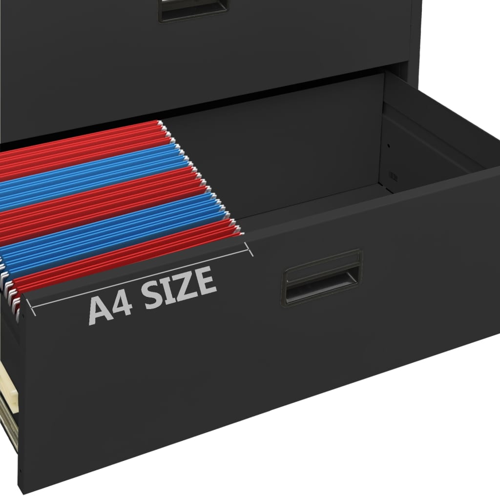 vidaXL Filing Cabinet Anthracite 90x46x134 cm Steel