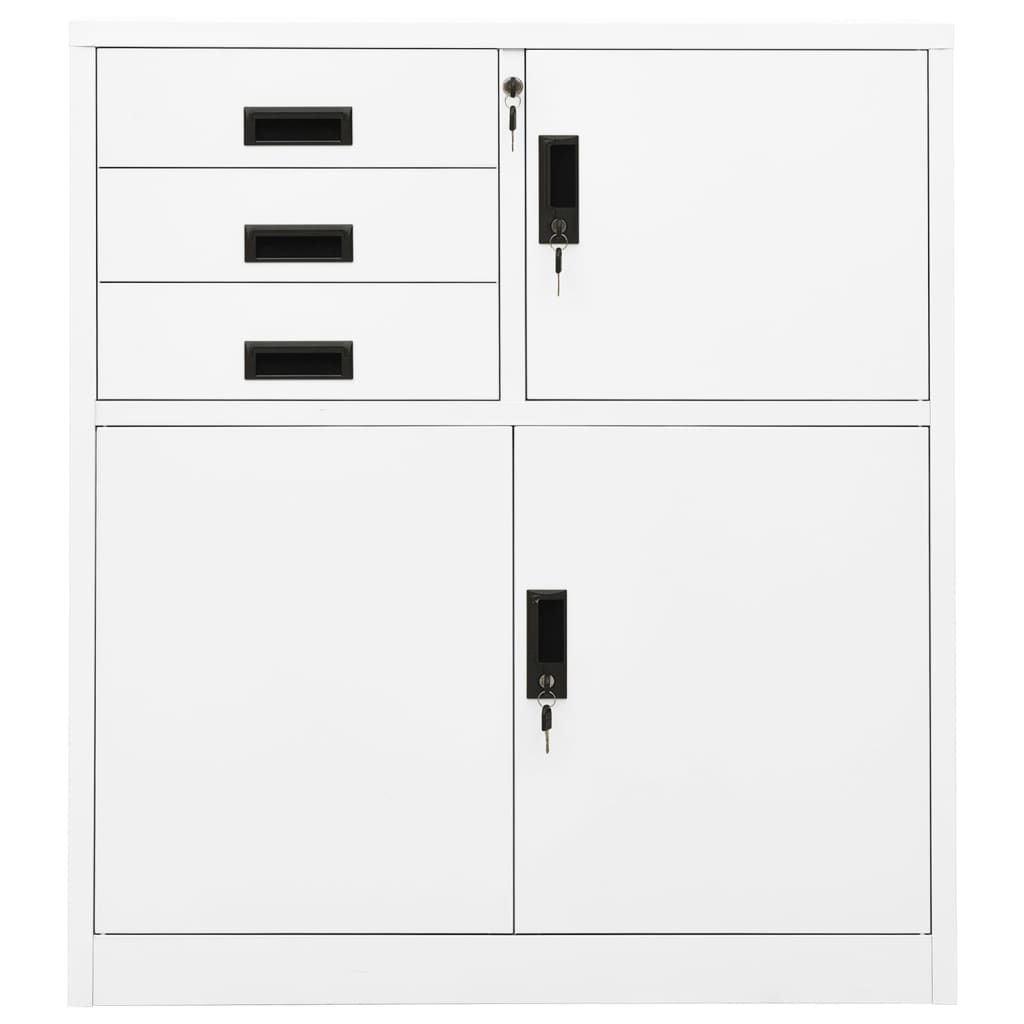 vidaXL Office Cabinet White 90x40x102 cm Steel