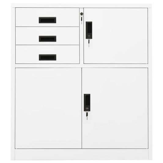 vidaXL Office Cabinet White 90x40x102 cm Steel
