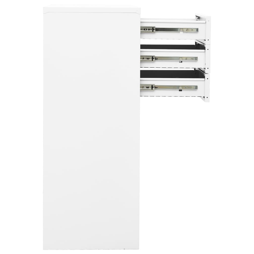 vidaXL Office Cabinet White 90x40x102 cm Steel