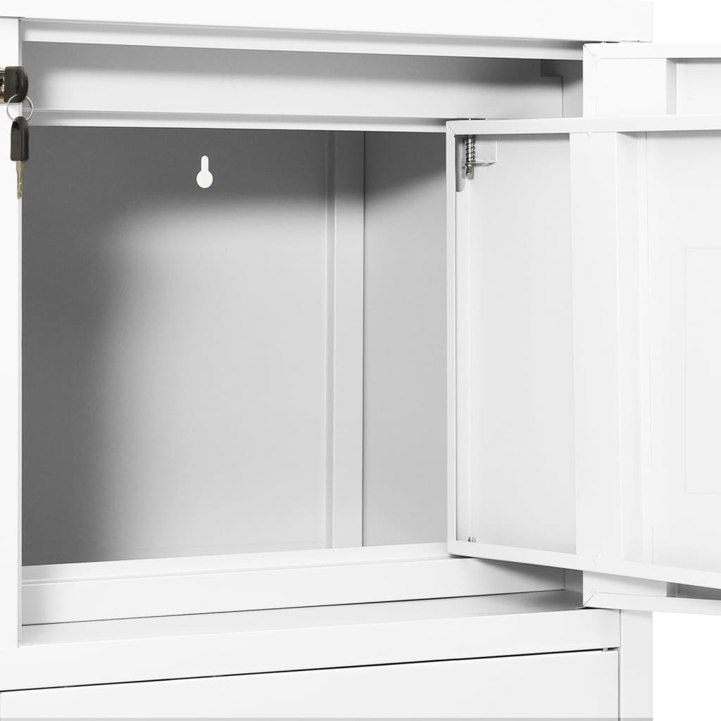 vidaXL Office Cabinet White 90x40x102 cm Steel