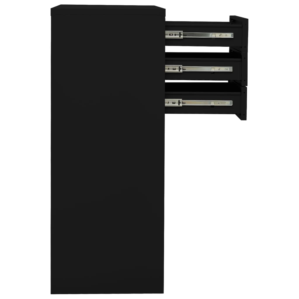 vidaXL Office Cabinet Black 90x40x102 cm Steel