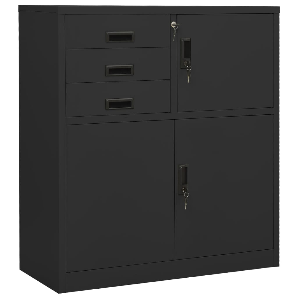 vidaXL Office Cabinet Anthracite 90x40x102 cm Steel